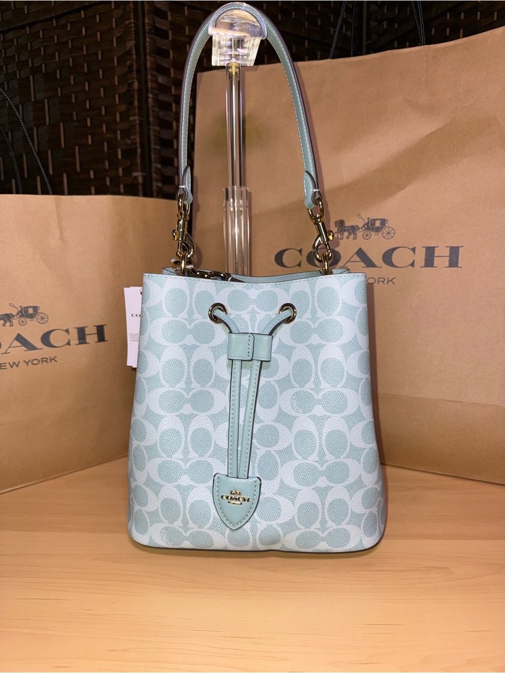 Coach Rowan bucket bag and Pouch in signature canvas